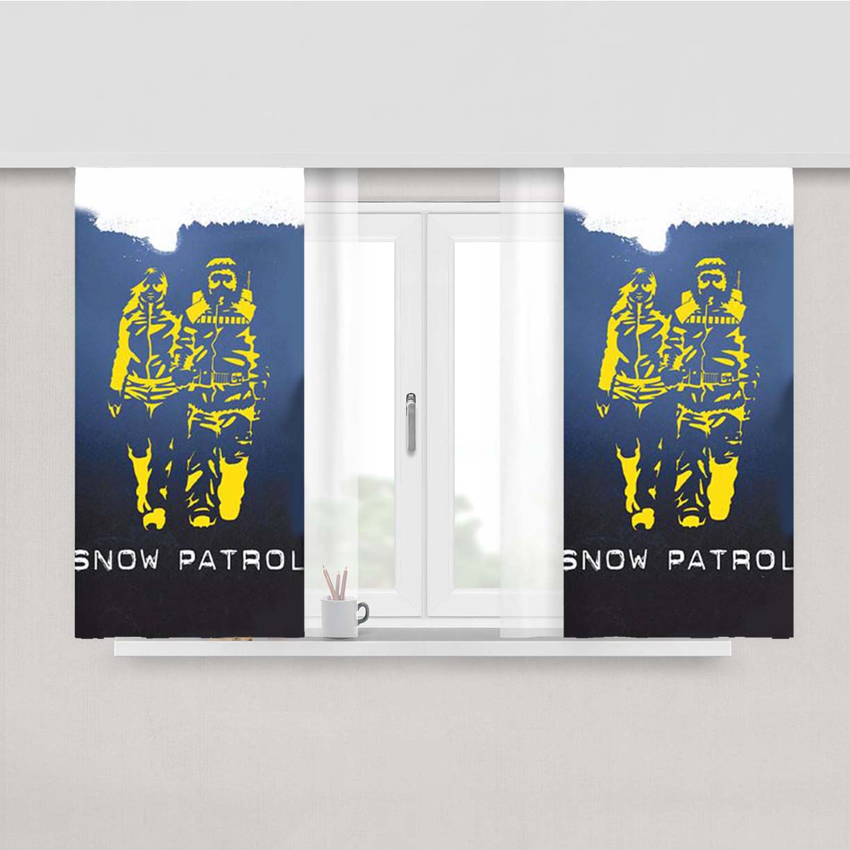 Snow Patrol Peach Skin Window Curtains