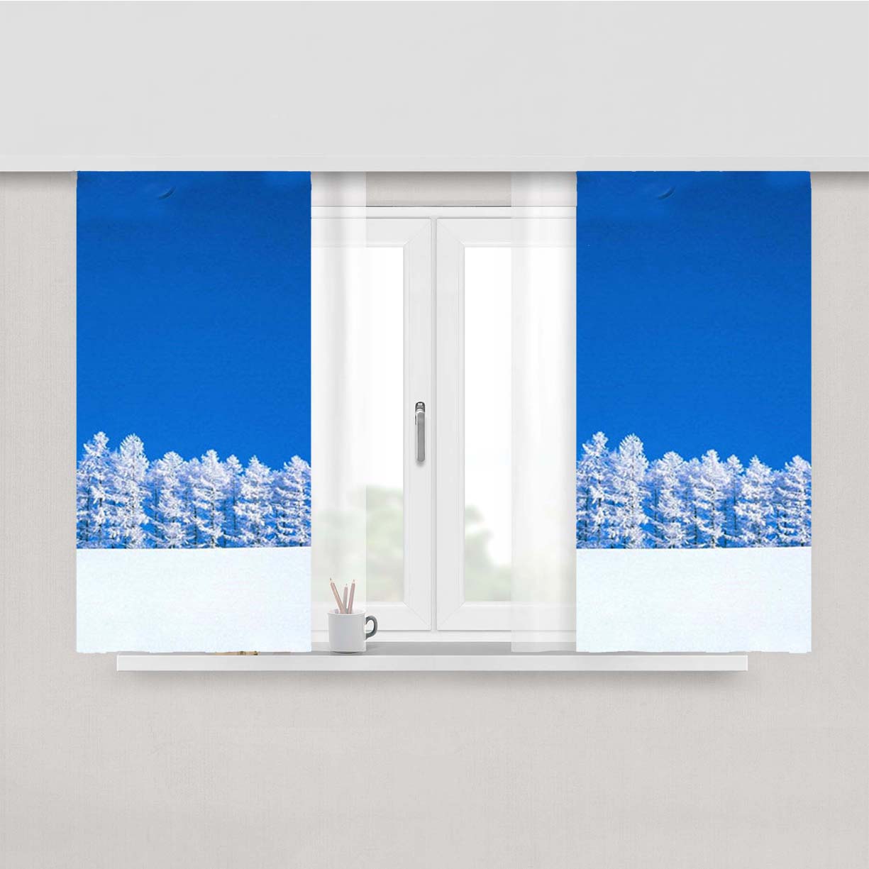 Snow White And Tree Peach Skin Window Curtains