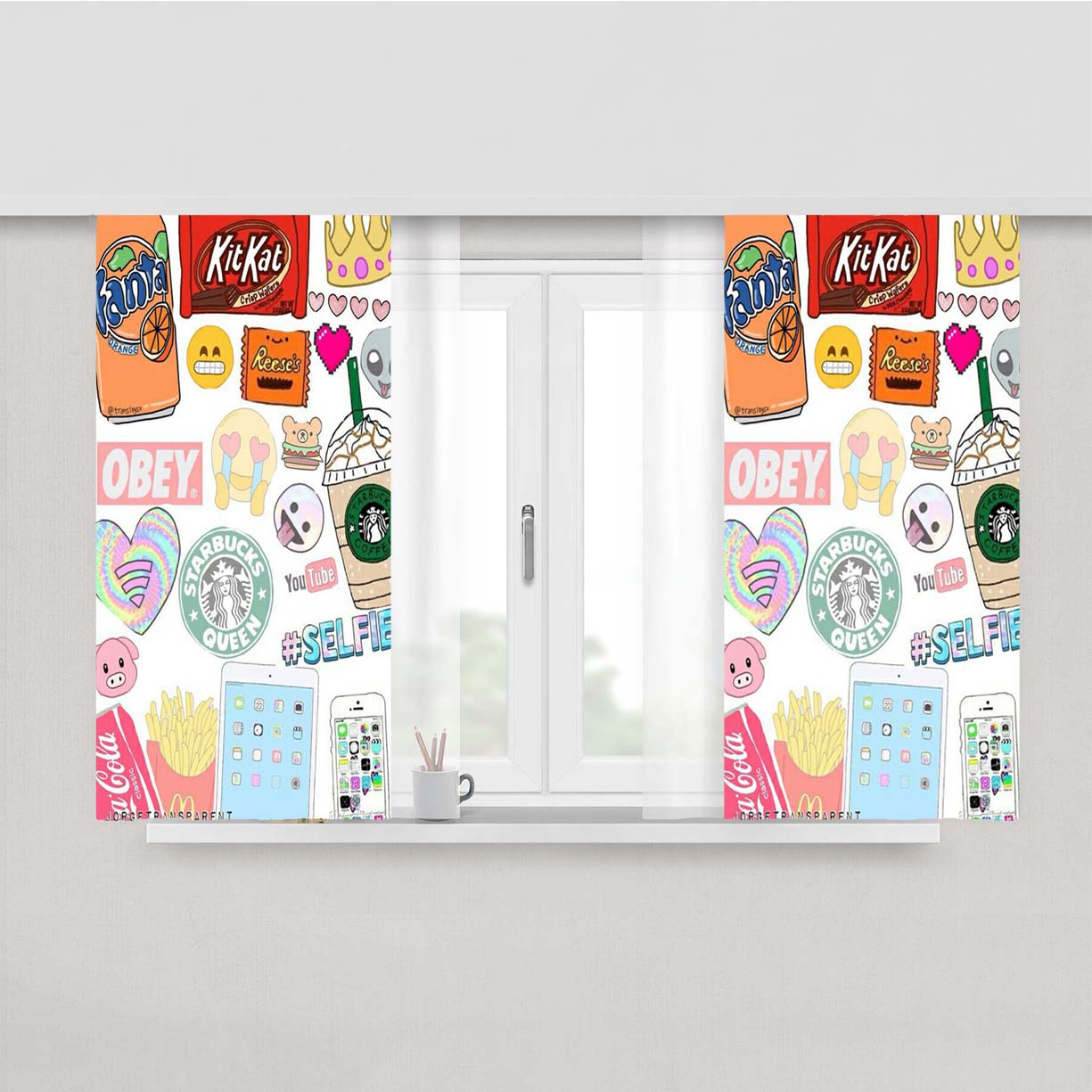 So Random Peach Skin Window Curtains