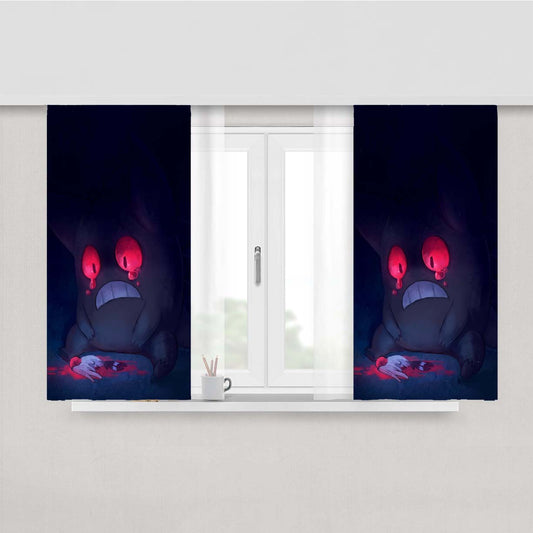 So Sad Gengar Pokemon Peach Skin Window Curtains