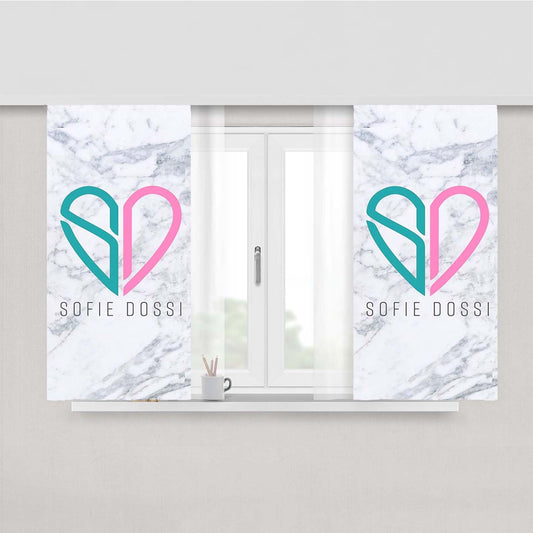 Sofie Dossi Marbele Logo Peach Skin Window Curtains