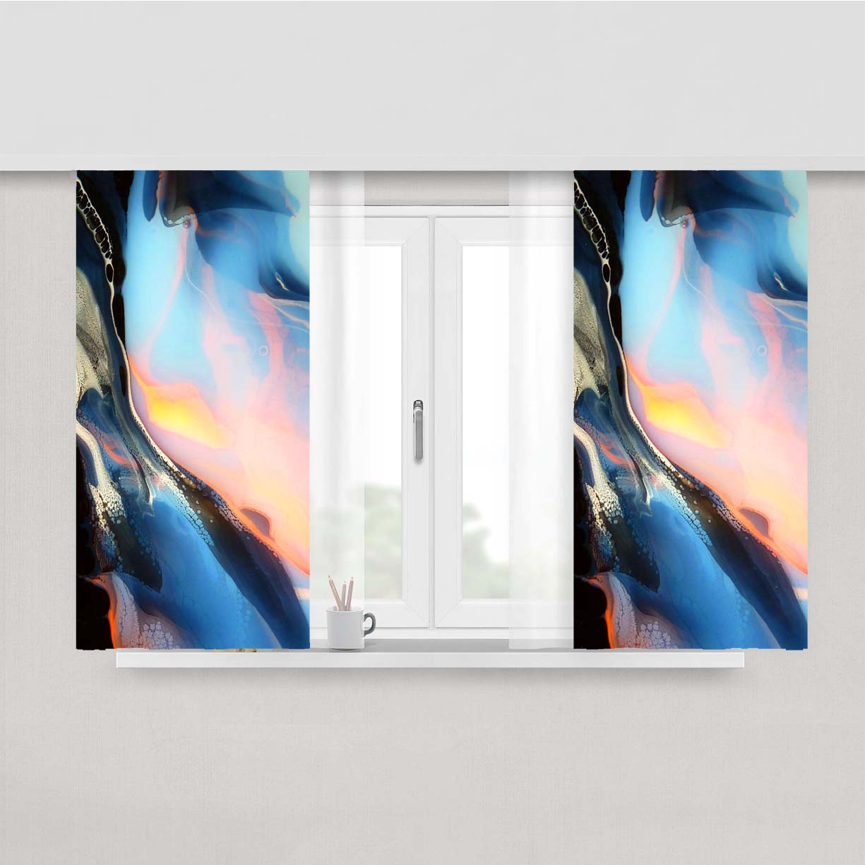 Soft Marble Peach Skin Window Curtains