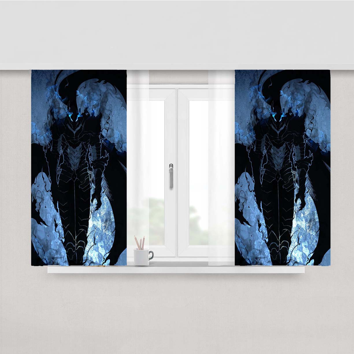 Solo Leveling Igris Peach Skin Window Curtains