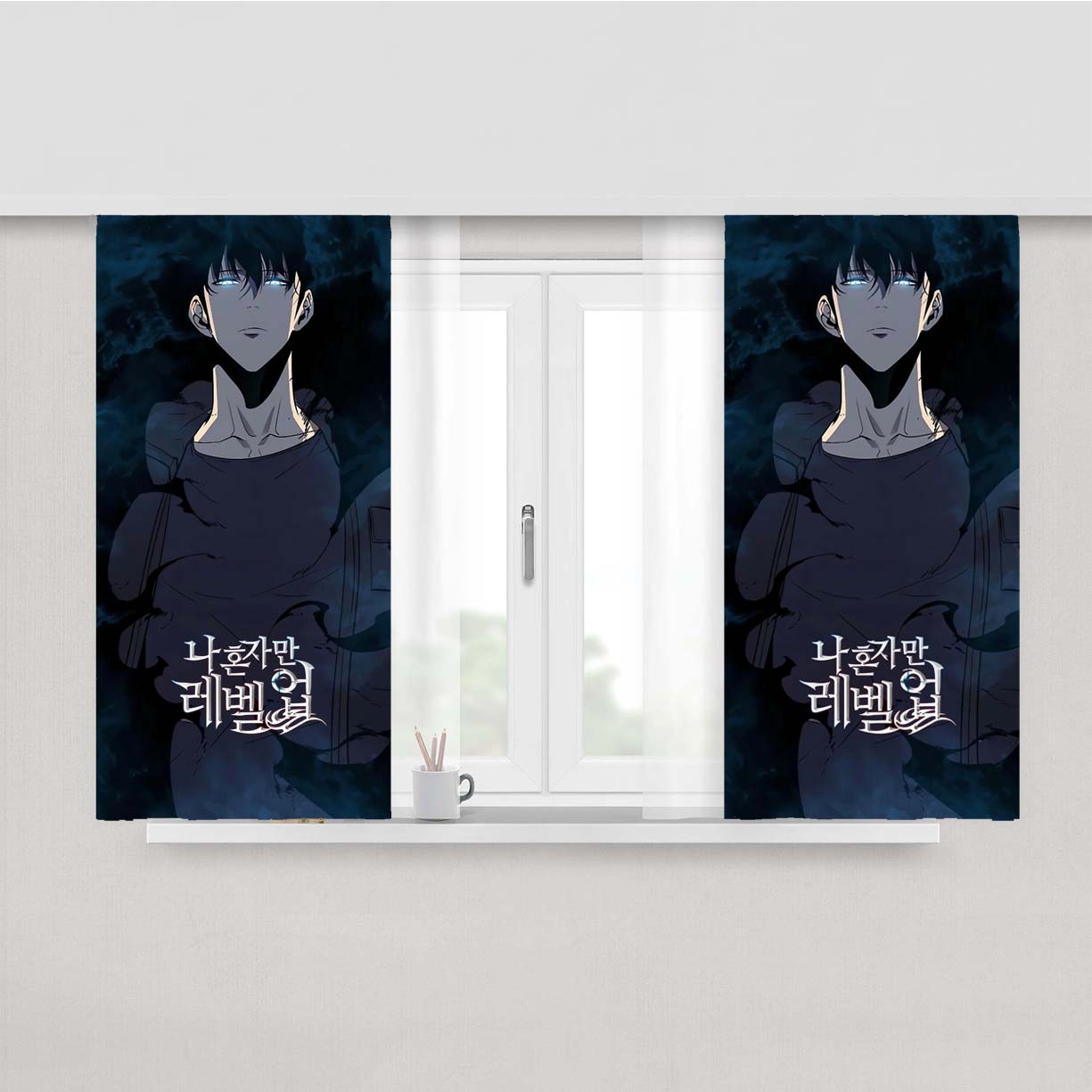 Solo Leveling Sung Jin Woo Peach Skin Window Curtains