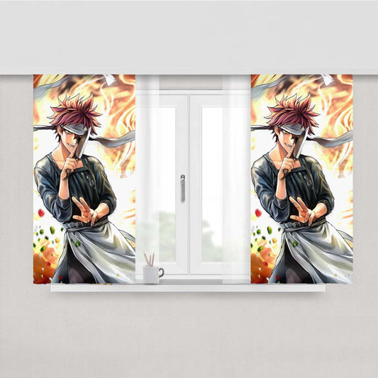 Soma Yukihira Shokugeki No Som Peach Skin Window Curtains