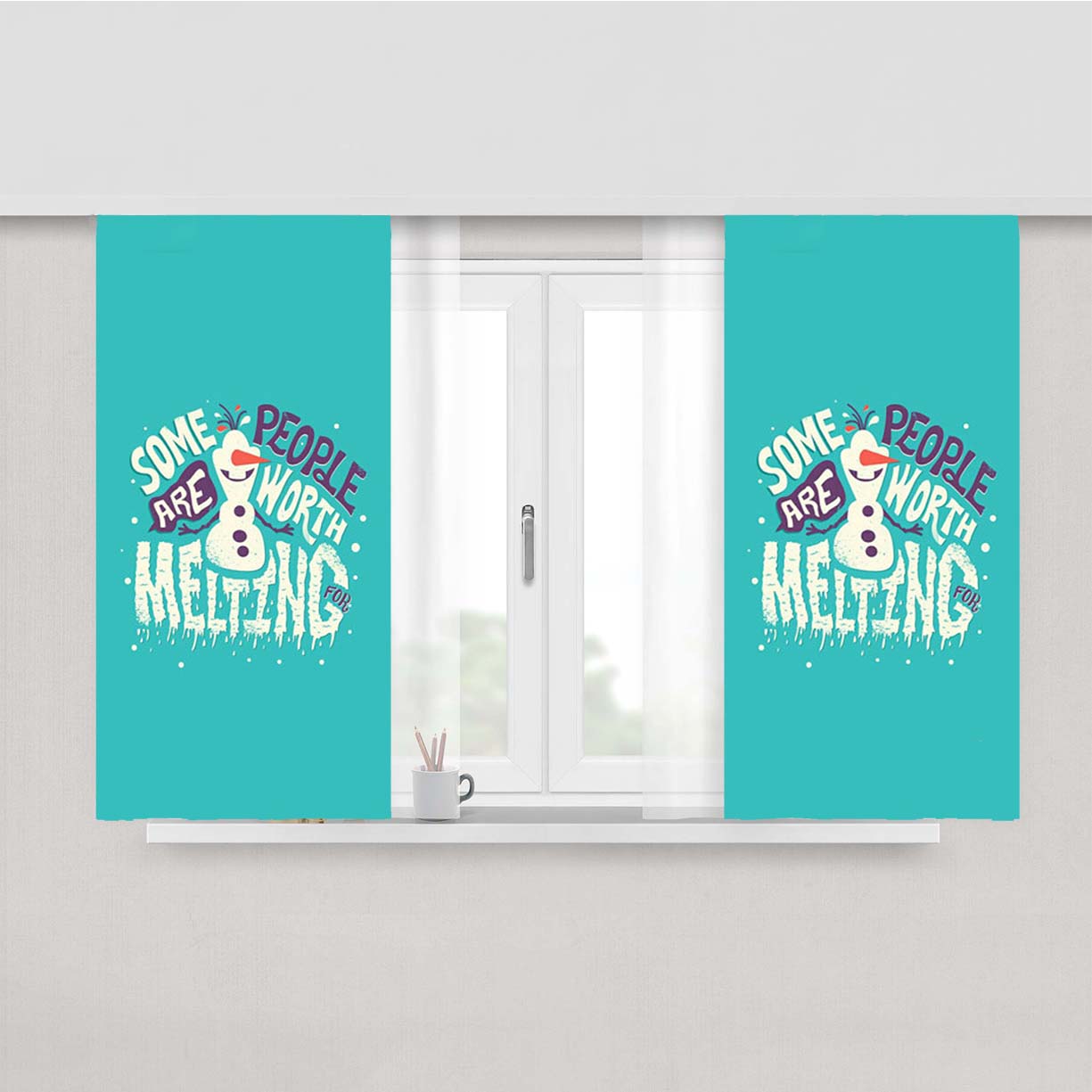 Some People Are Worth Melting Peach Skin Window Curtains