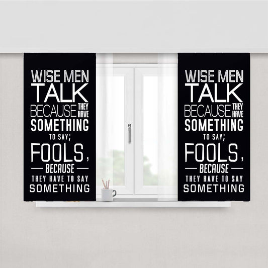 Something Quote Black Peach Skin Window Curtains