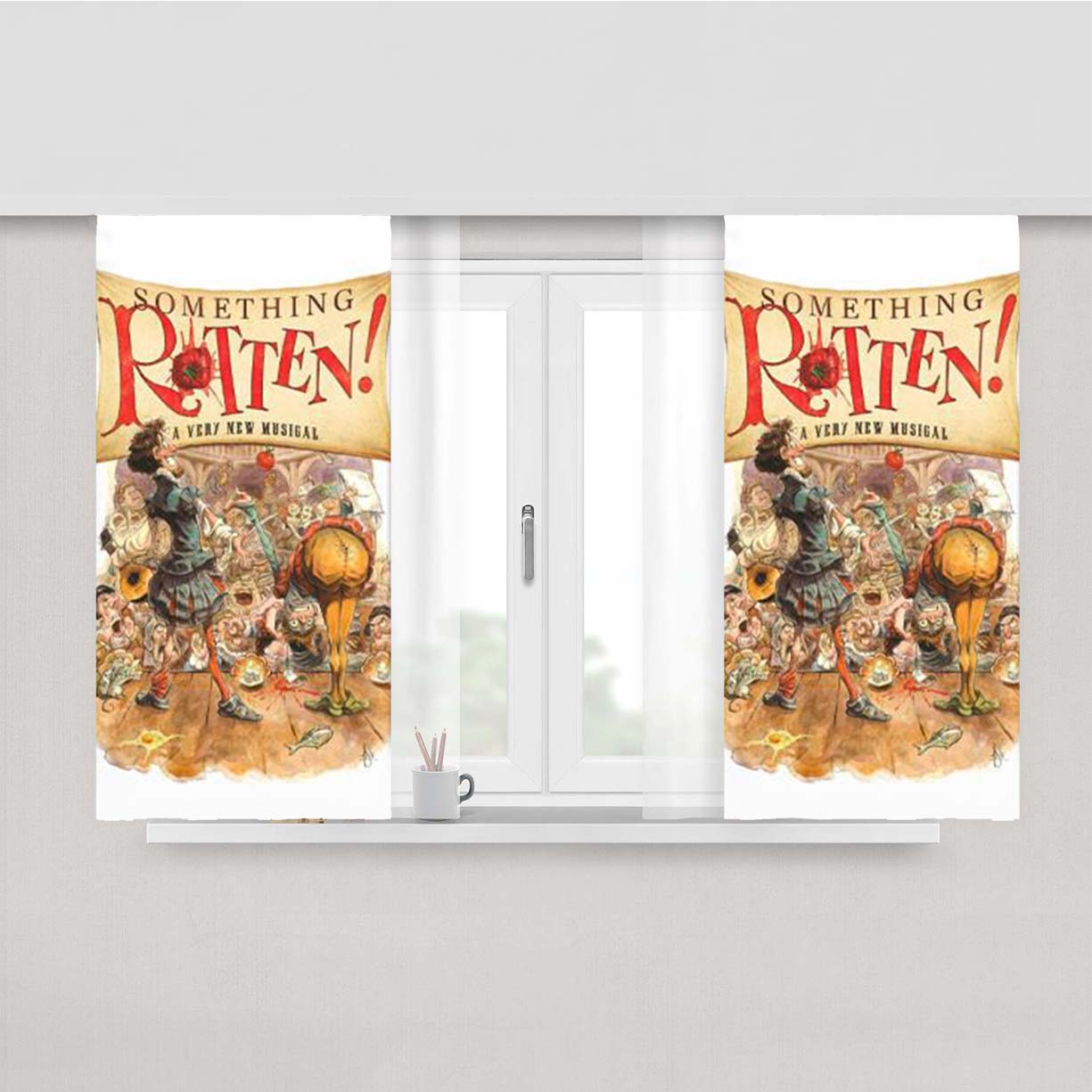 Something Rotten Broadway Peach Skin Window Curtains
