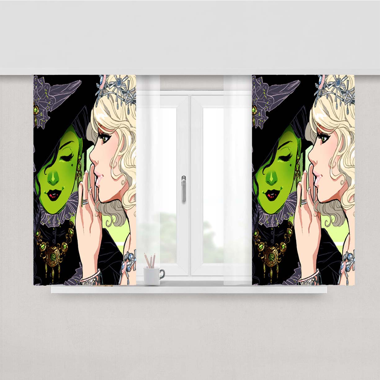 Something Wicked Peach Skin Window Curtains