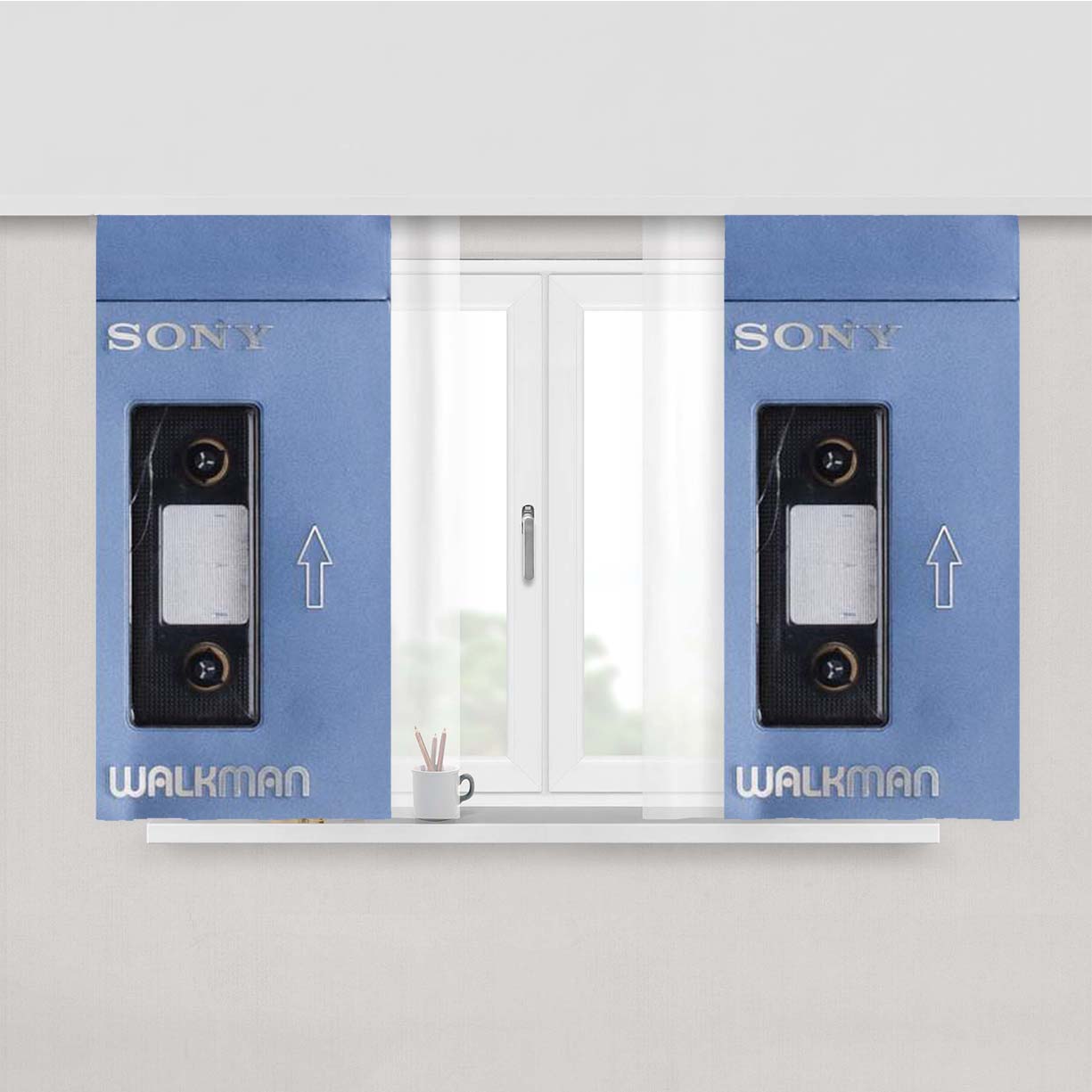 Sony Walkman Peach Skin Window Curtains