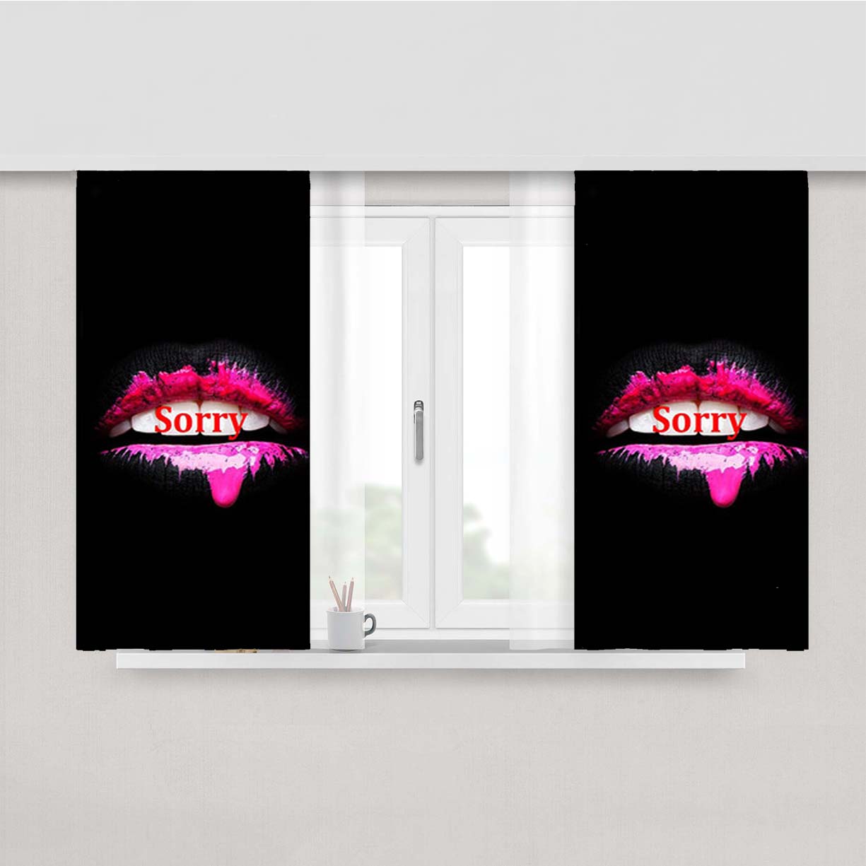 Sorry Mouth Peach Skin Window Curtains