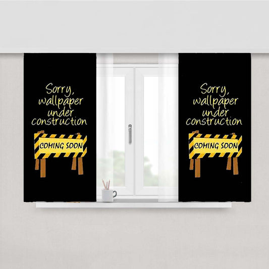 Sorry Walpaper Under Construction Peach Skin Window Curtains