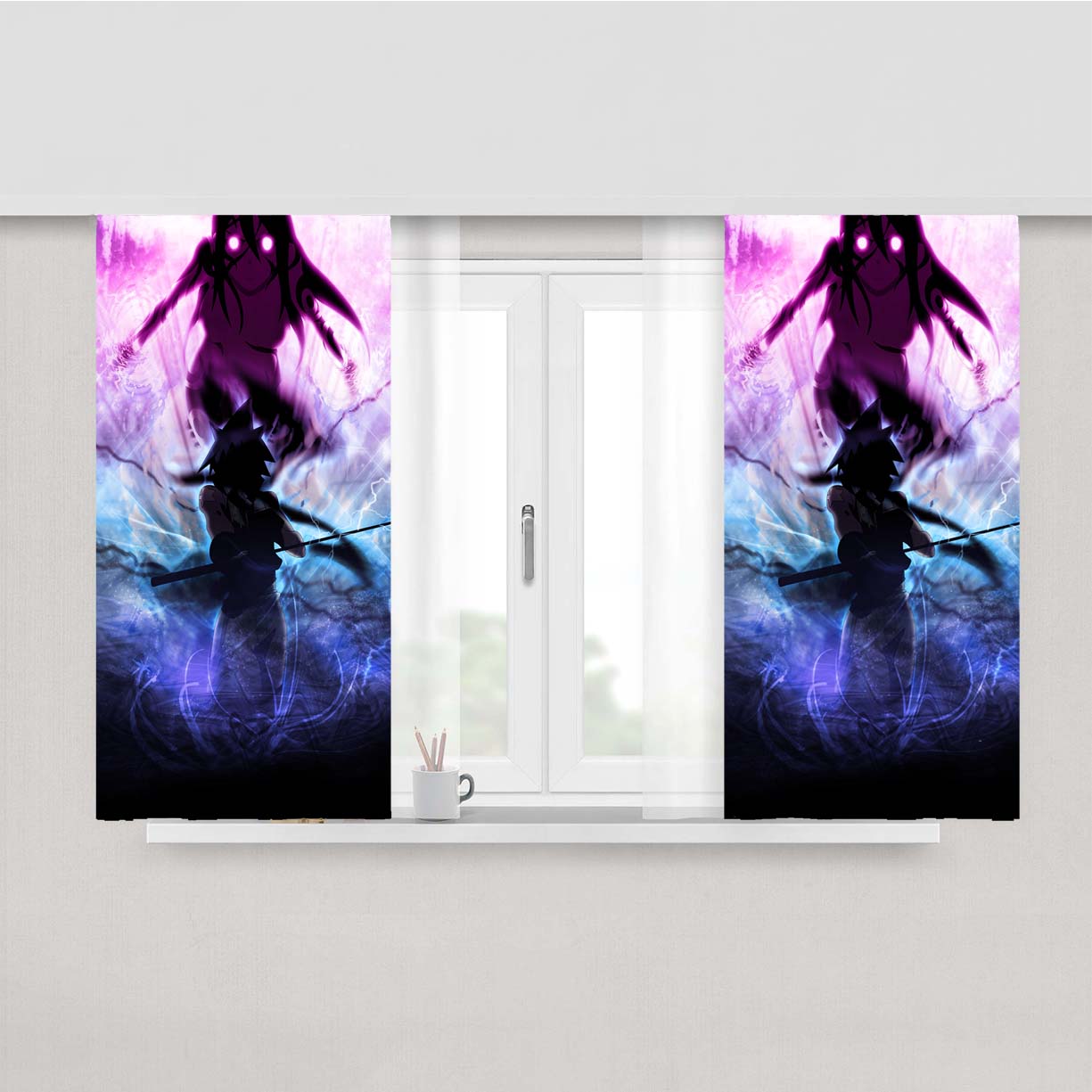 Soul Black Star Tsubaki Nakatsukasa Peach Skin Window Curtains