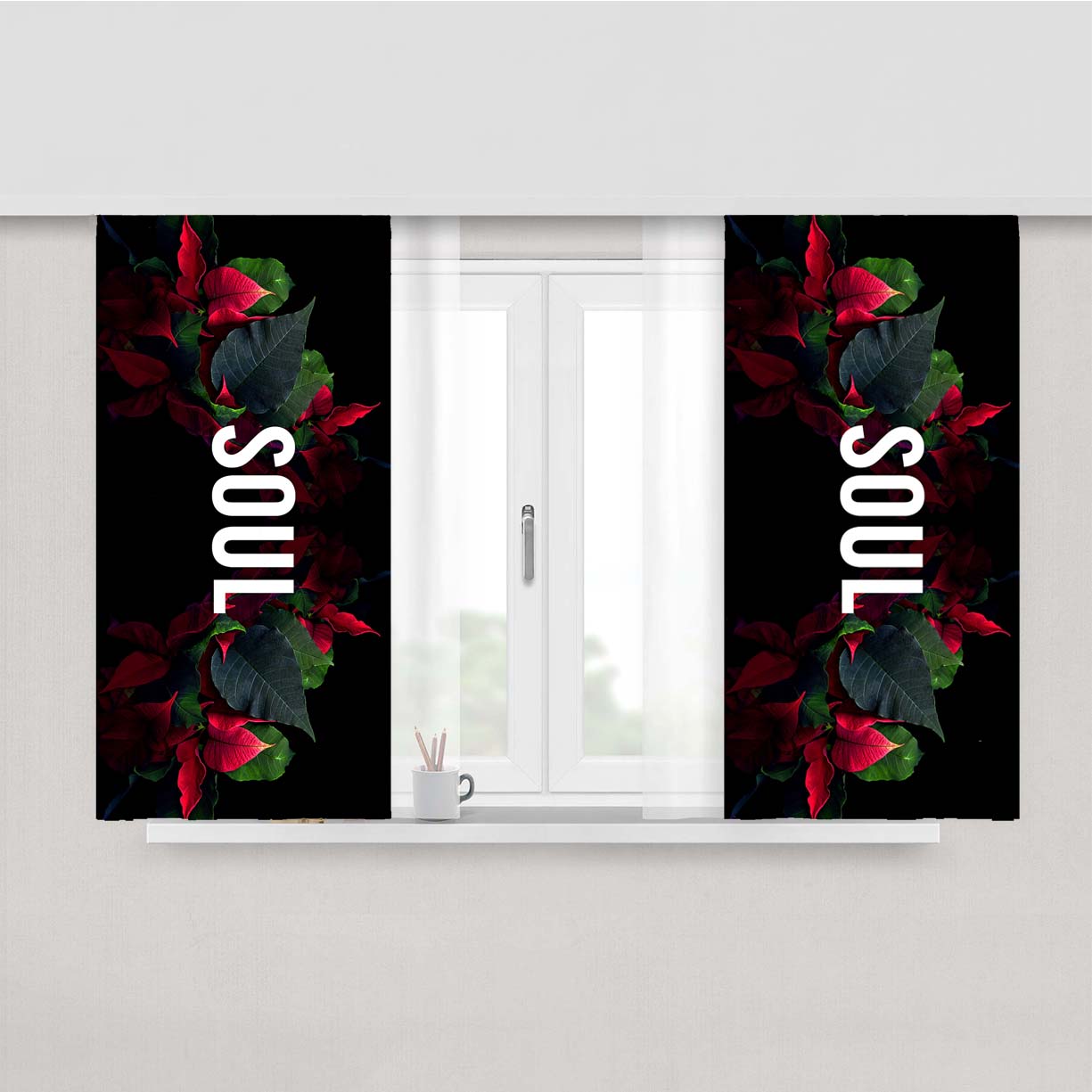 Soul Flower Peach Skin Window Curtains