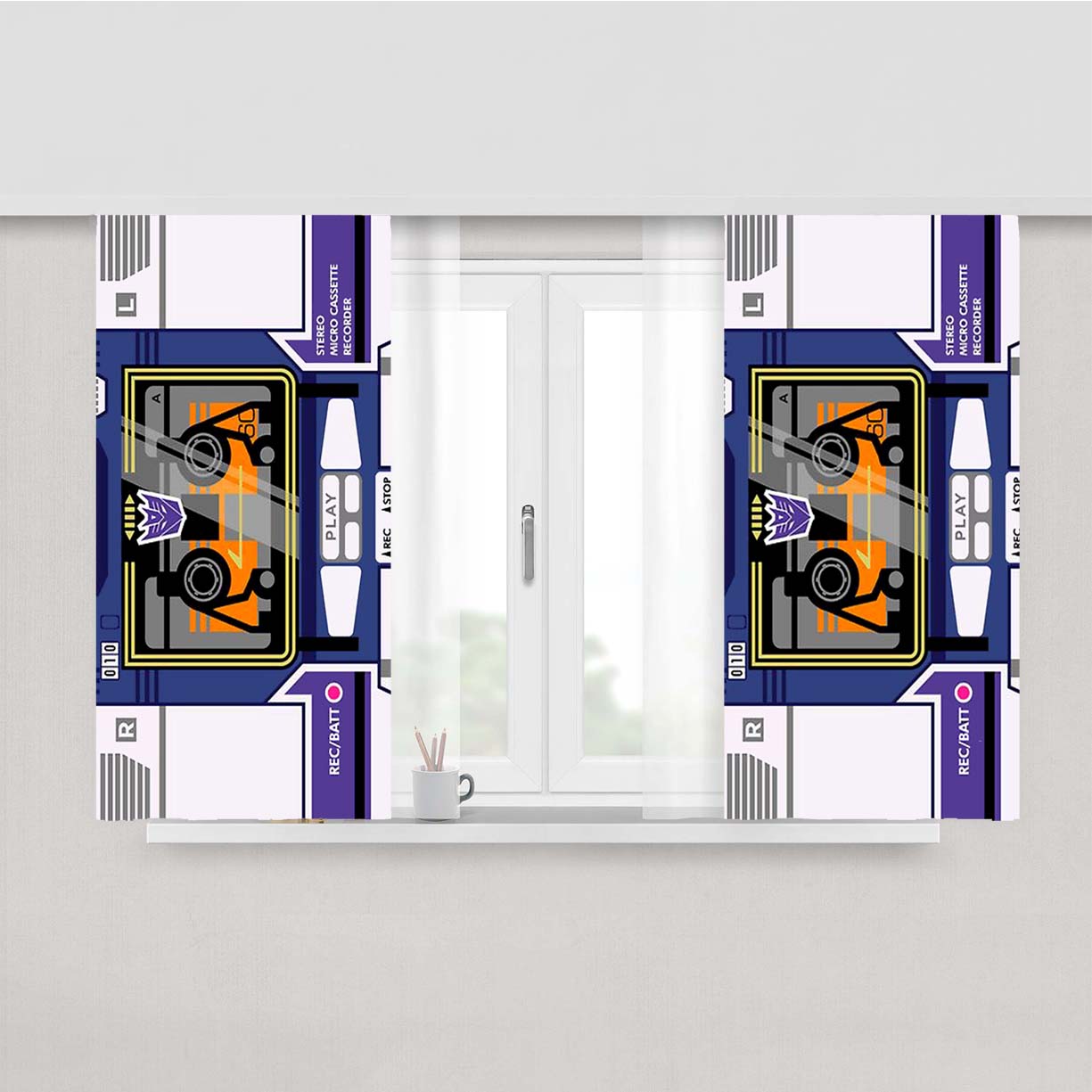 Soundwave Transformers Cass Peach Skin Window Curtains