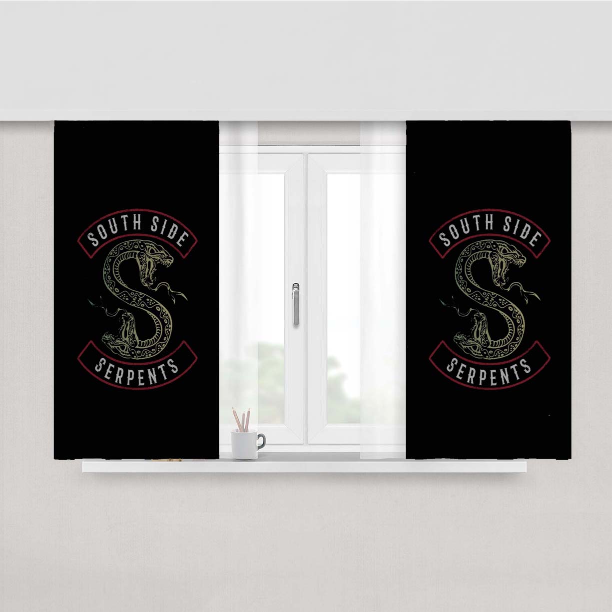 South Side Serpents Peach Skin Window Curtains