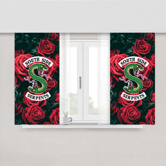 Southside Serpents Riverdale Rose Background Peach Skin Window Curtains