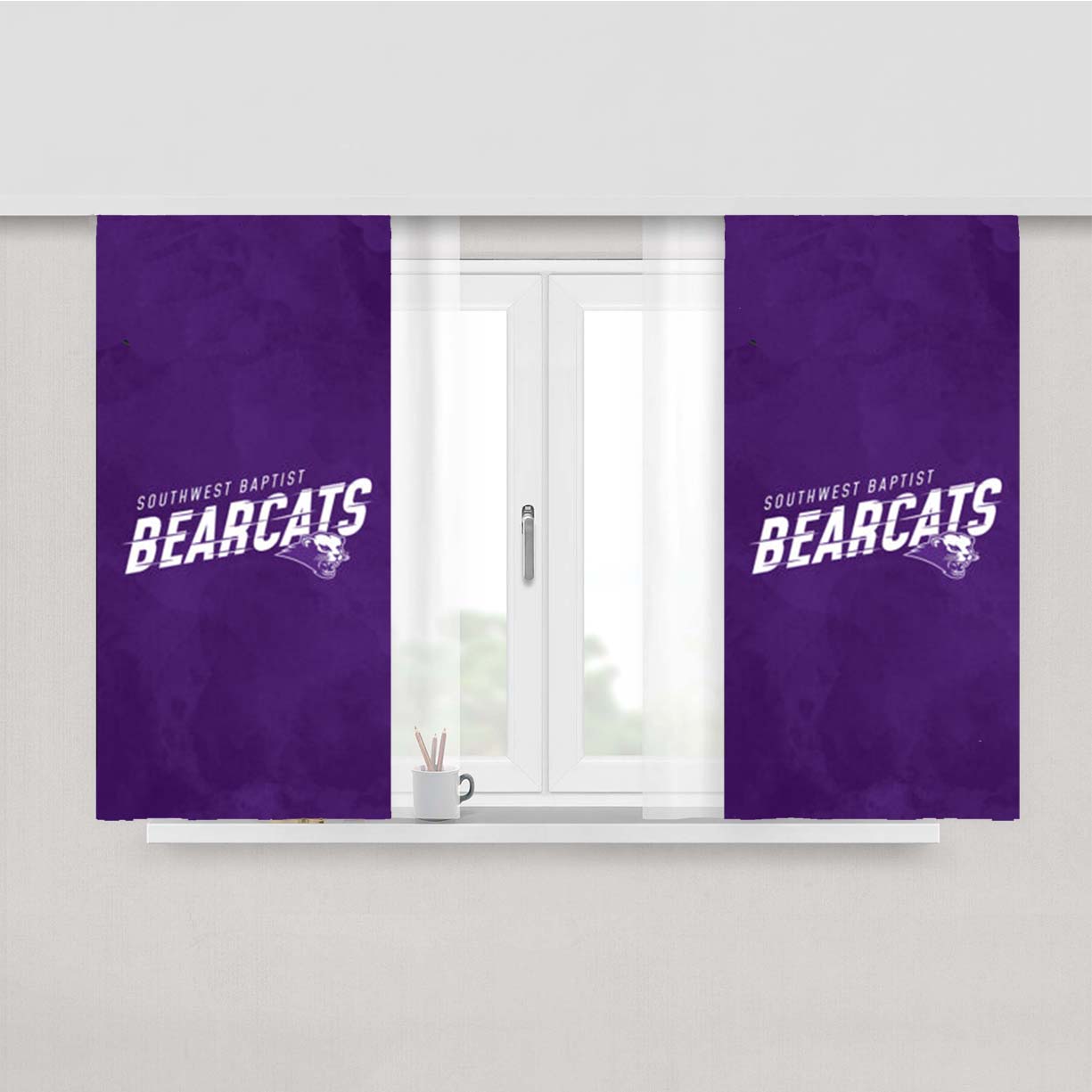 Southwest Baptist Bearcats Peach Skin Window Curtains