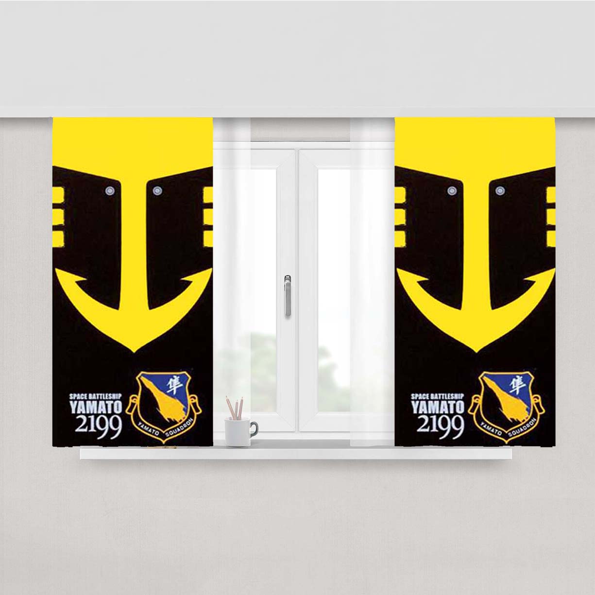 Space Battleship Yamato Symbol Peach Skin Window Curtains