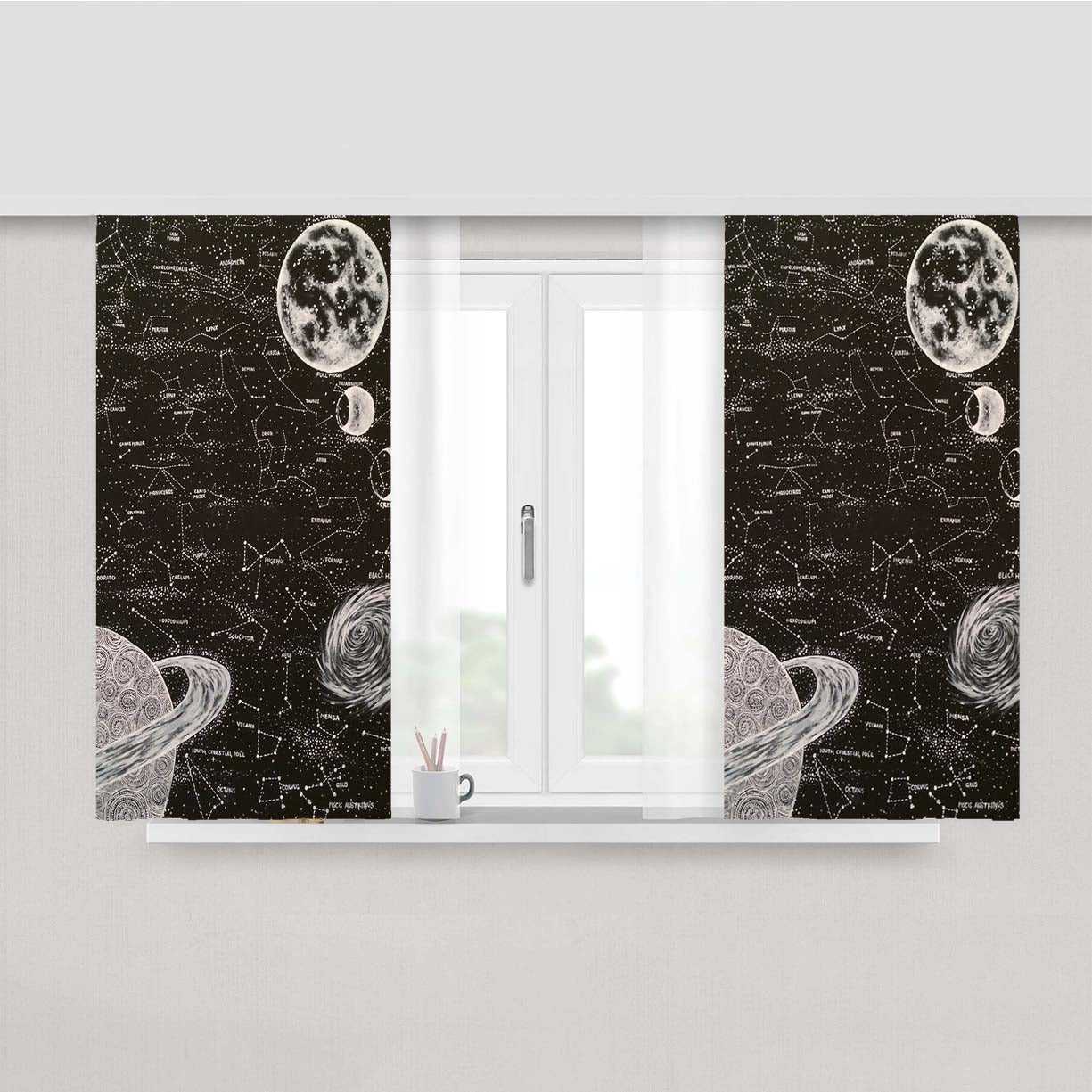 Space Peach Skin Window Curtains