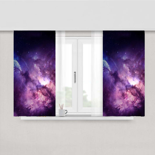 Space Flight Sky Shadow Peach Skin Window Curtains