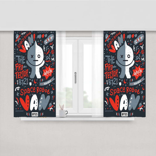 Space Robot Van Universtar Peach Skin Window Curtains