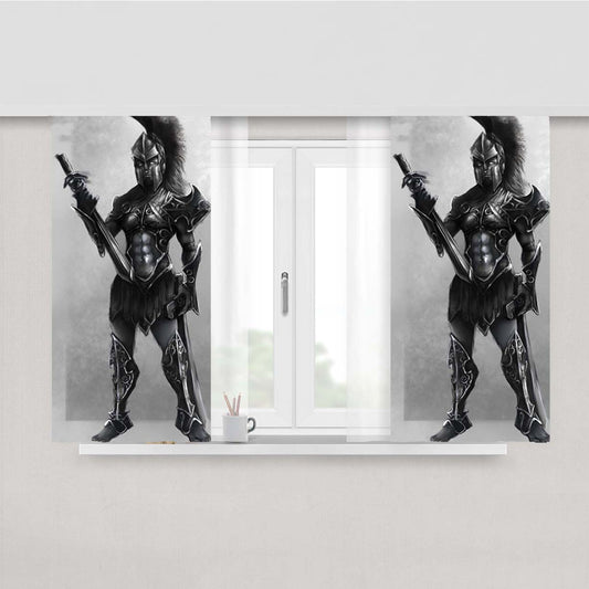 Spartan Warrior Art Peach Skin Window Curtains