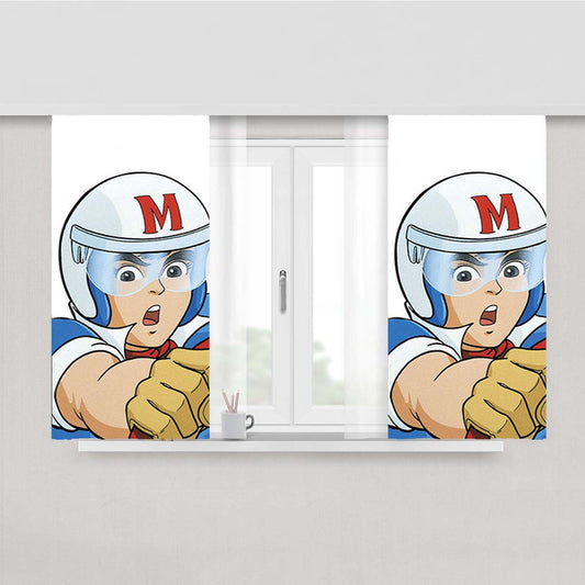 Speed Racer Cartoon Car Peach Skin Window Curtains