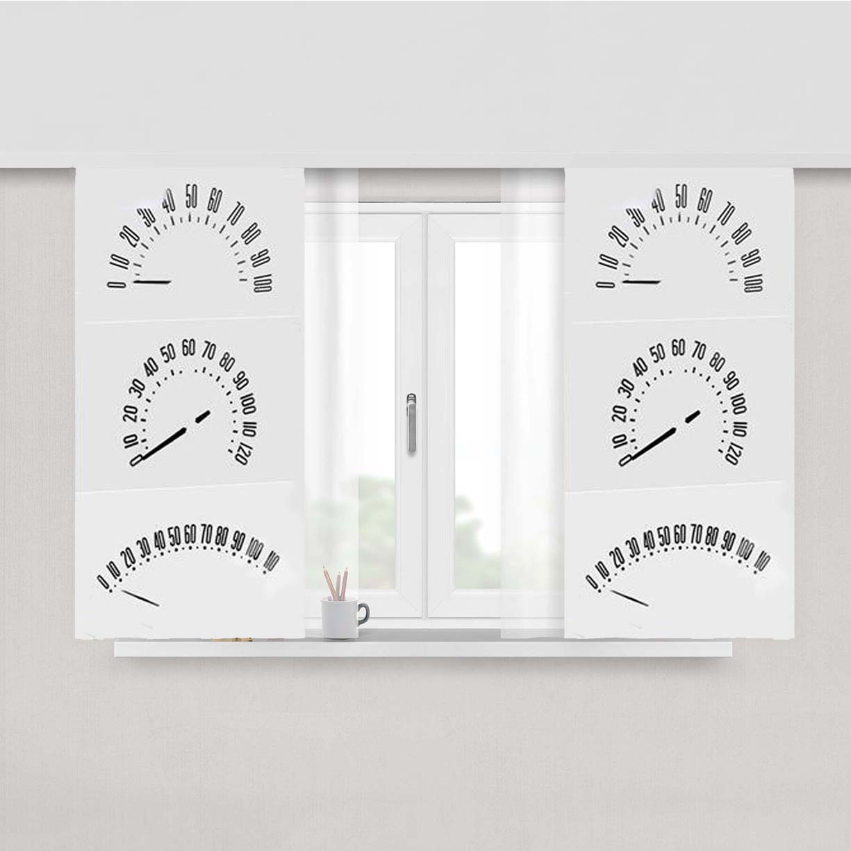 Speedometer Collection Peach Skin Window Curtains