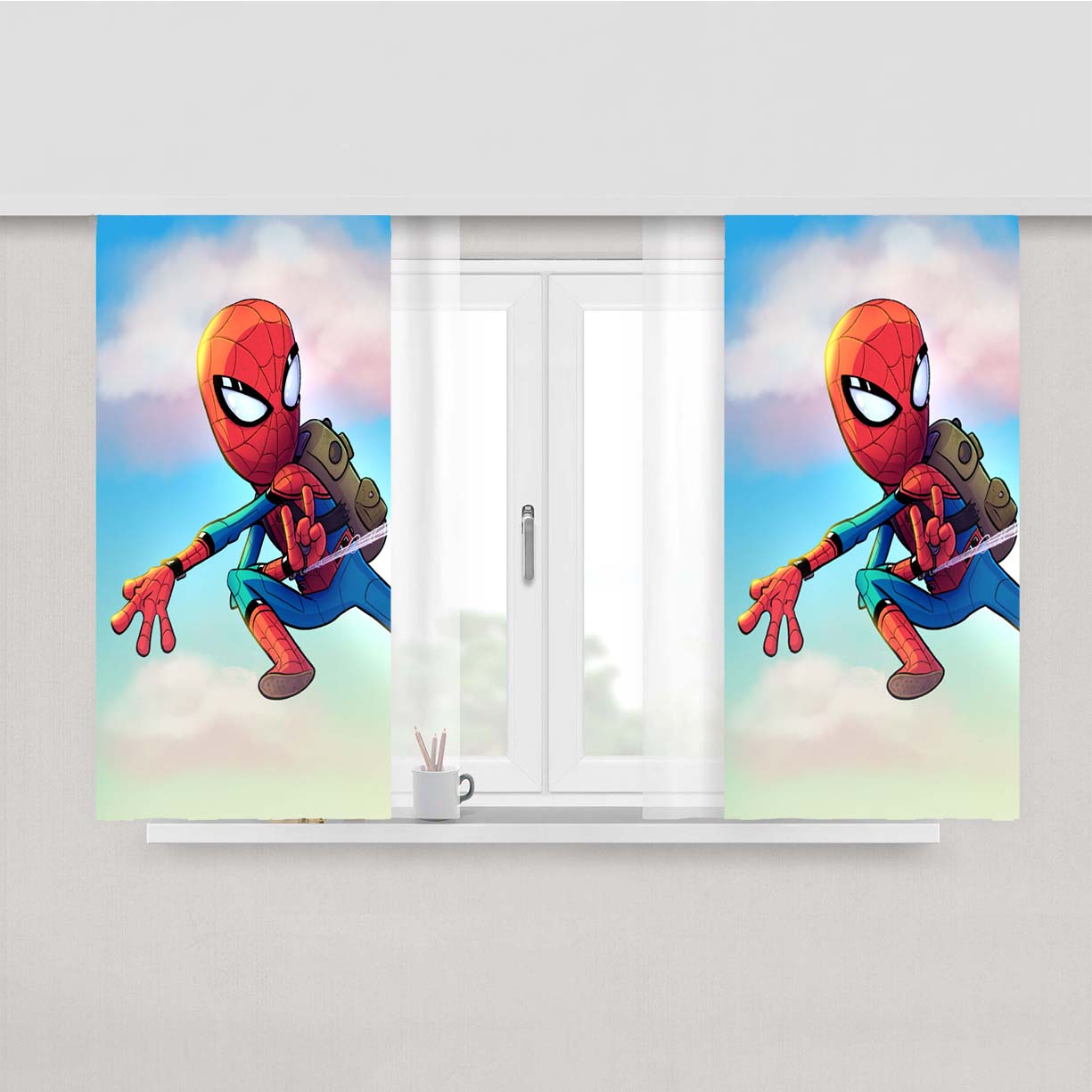 Spider Boy Peach Skin Window Curtains