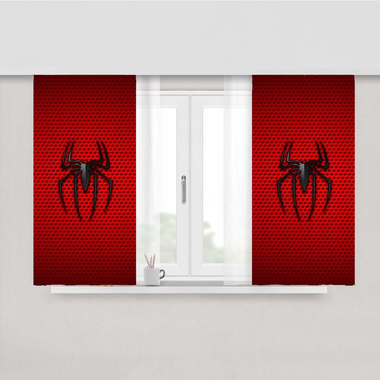 Spider Peach Skin Window Curtains