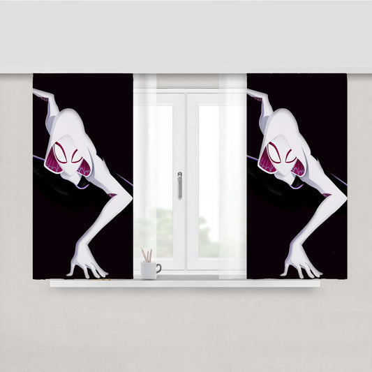 Spider Gwen Minimalism Black Peach Skin Window Curtains