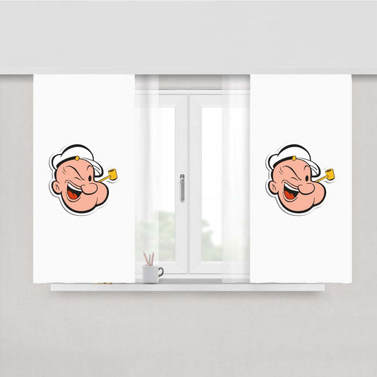Spinach Cigarette Popeye Cartoon Character Peach Skin Window Curtains