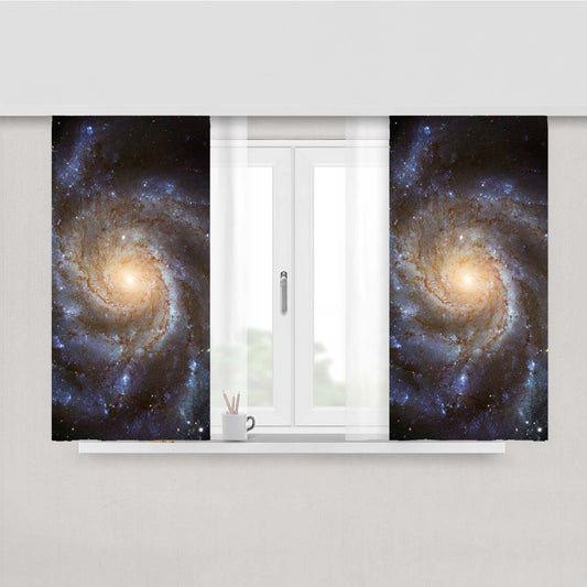 Spiral Galaxy Peach Skin Window Curtains