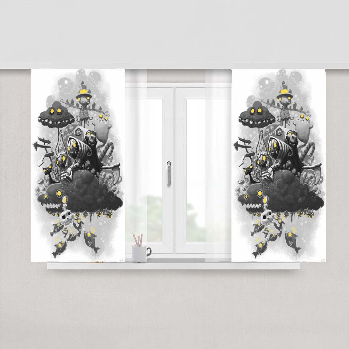 Spirkle Wine Peach Skin Window Curtains