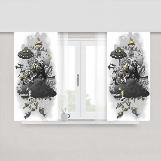 Spirkle Wine Peach Skin Window Curtains