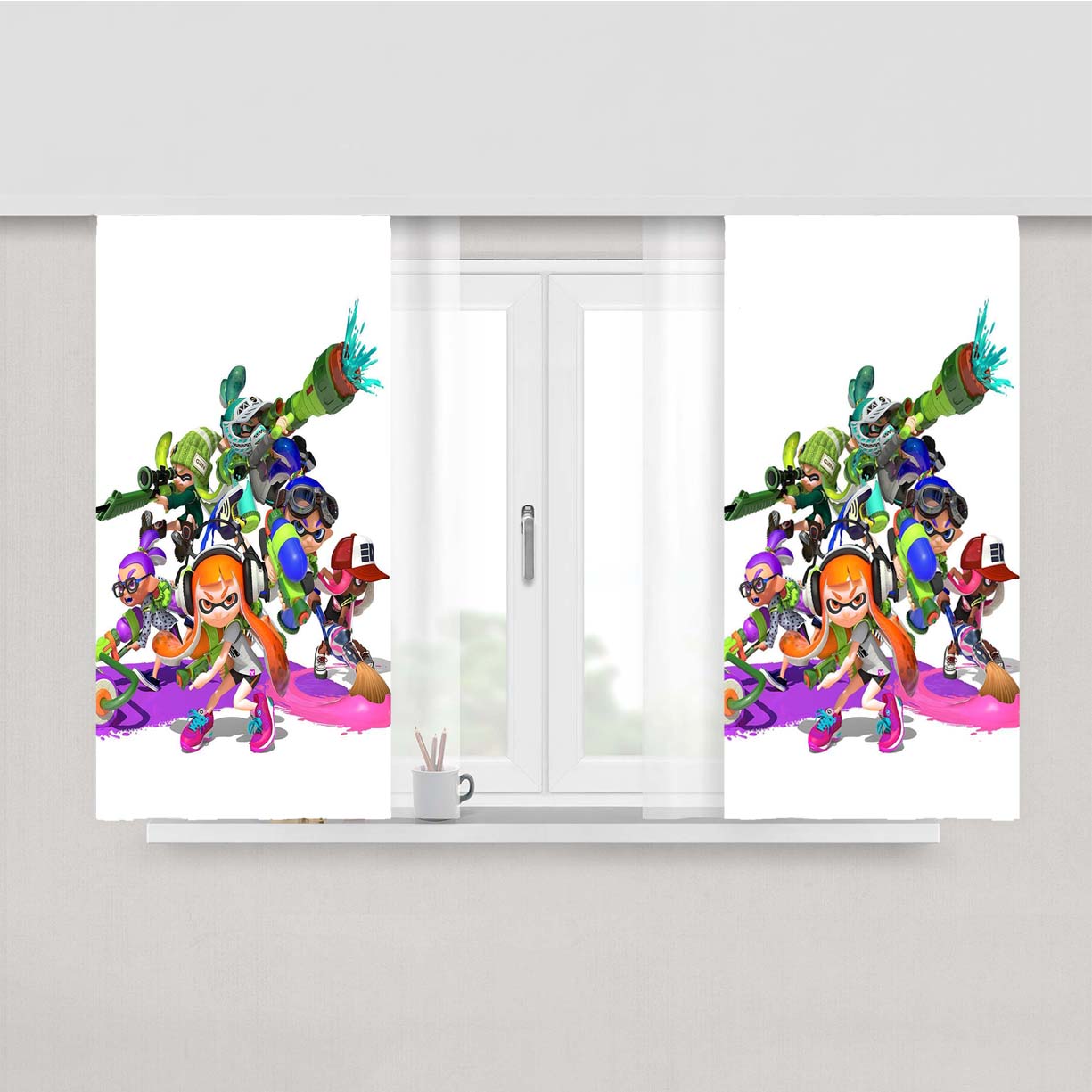 Splatoon All Characters Wallpapers Peach Skin Window Curtains