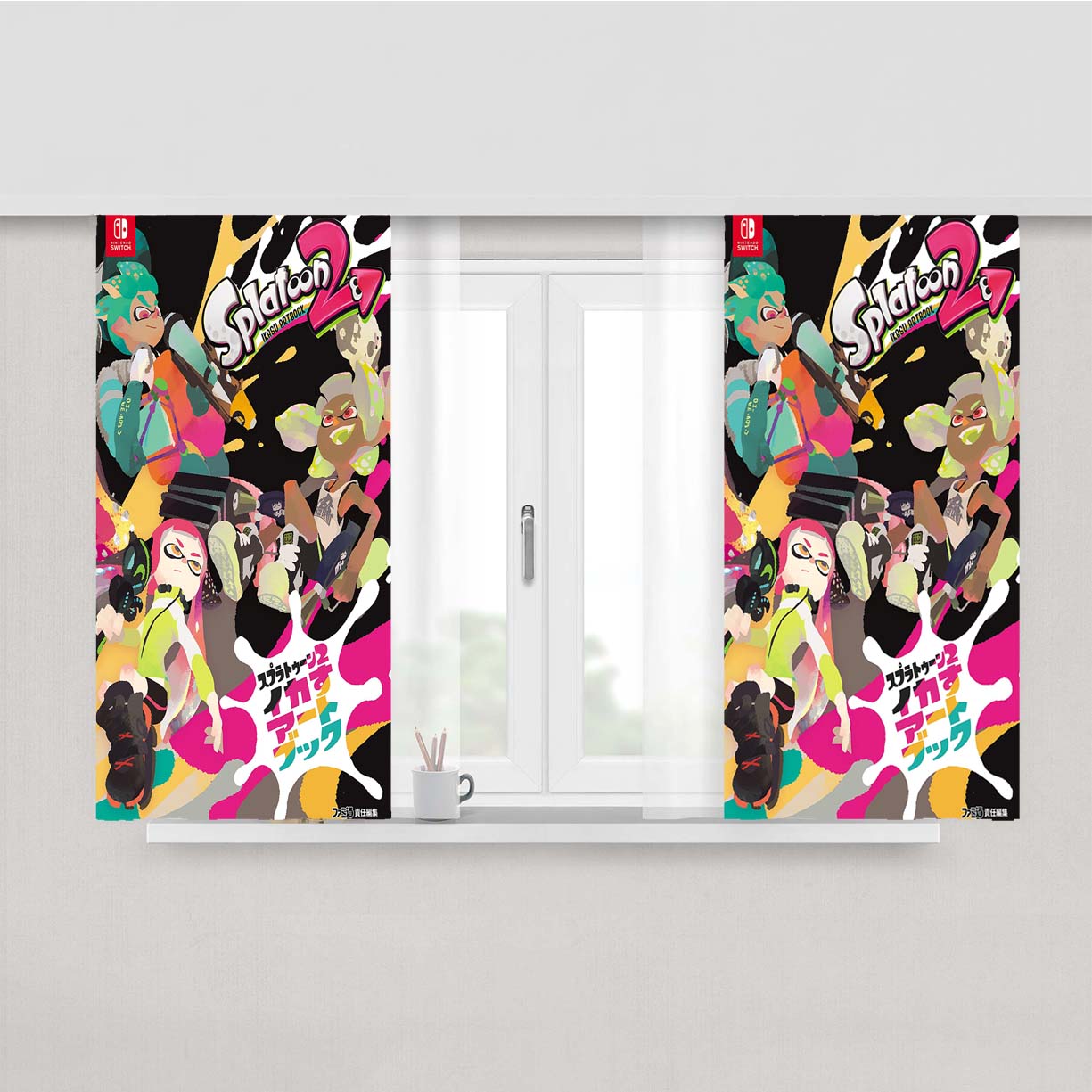 Splatoon Artwork Peach Skin Window Curtains