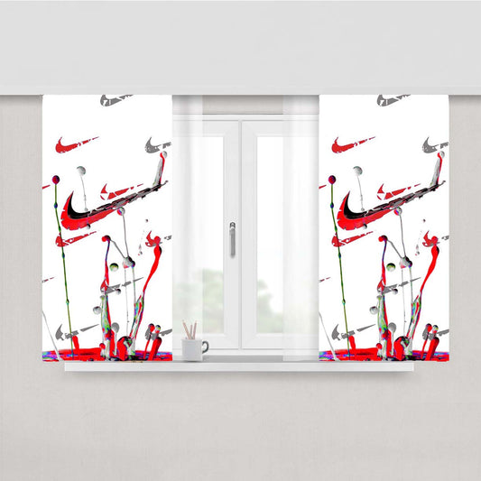 Splatter Splash Color Nike Pattern Style Peach Skin Window Curtains