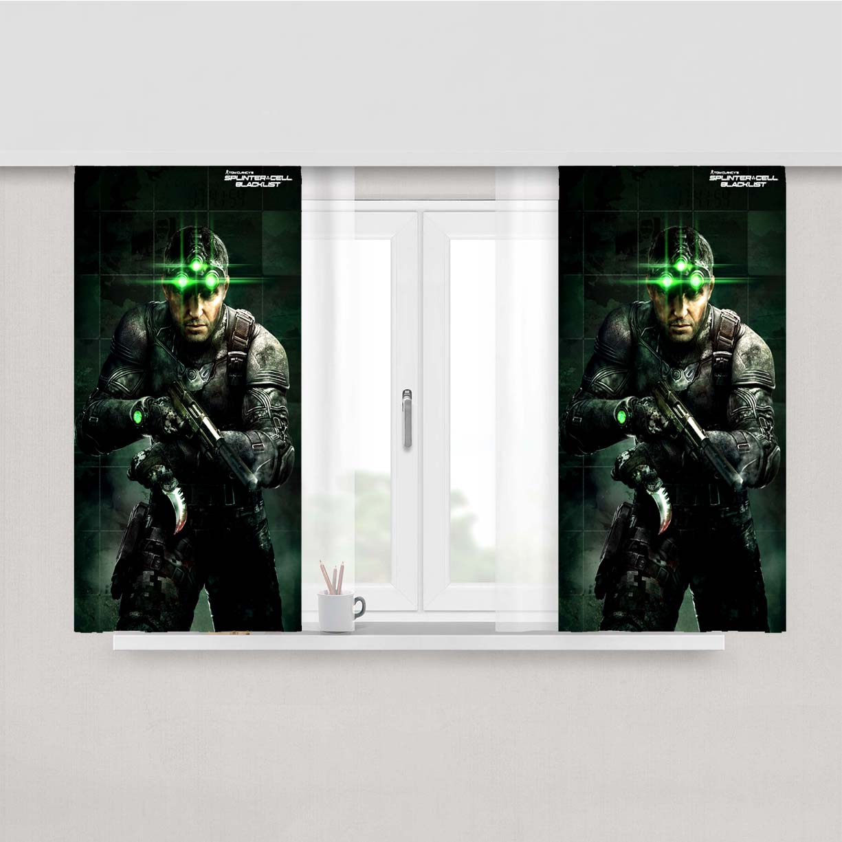 Splinter Cell Black Peach Skin Window Curtains
