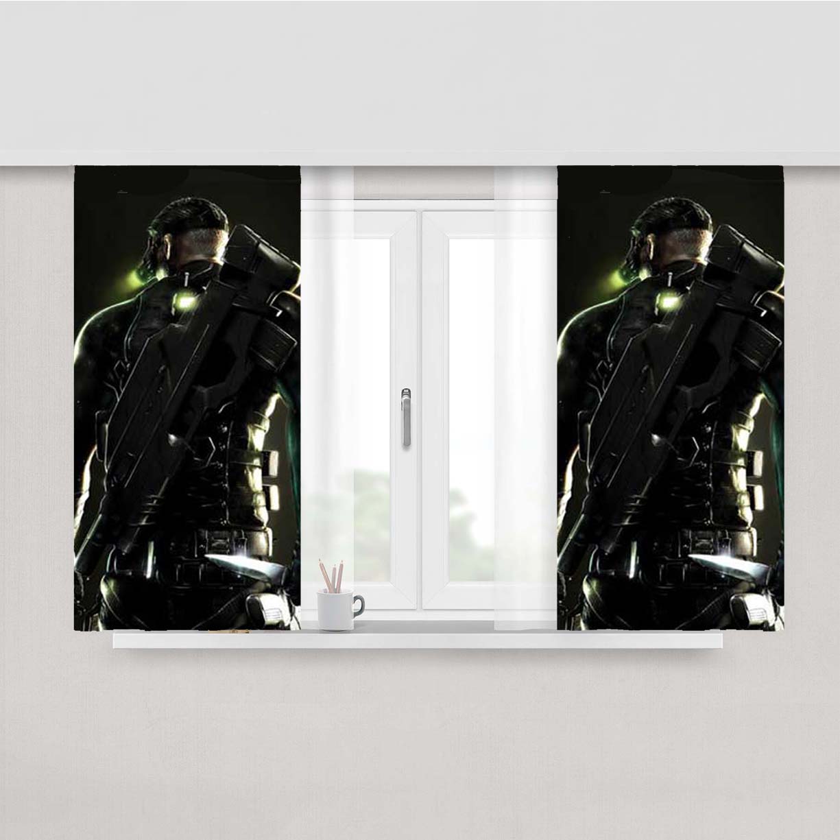 Splinter Cell Conviction Soldier Peach Skin Window Curtains