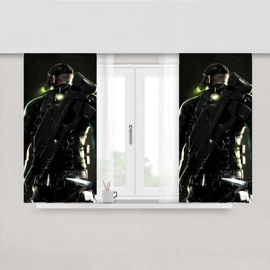 Splinter Cell Conviction Soldier Peach Skin Window Curtains