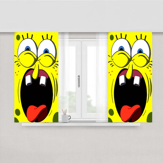 Spongbob Face Peach Skin Window Curtains