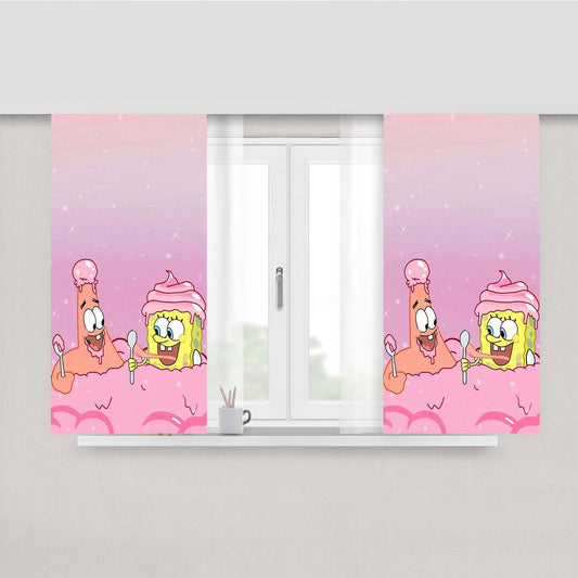 Spongbob Ice Cream Peach Skin Window Curtains