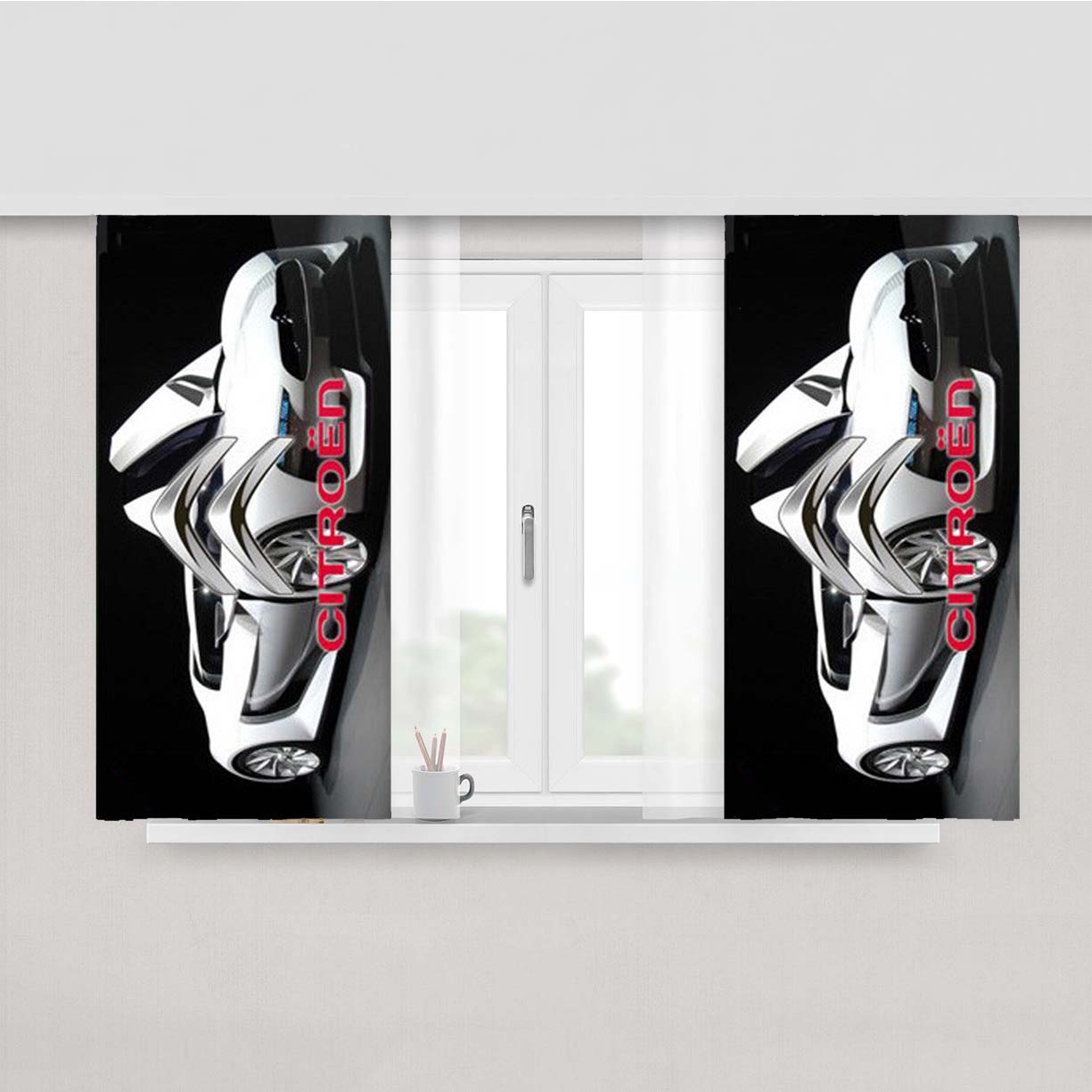 Sport Car Citroen Gt Concept Peach Skin Window Curtains