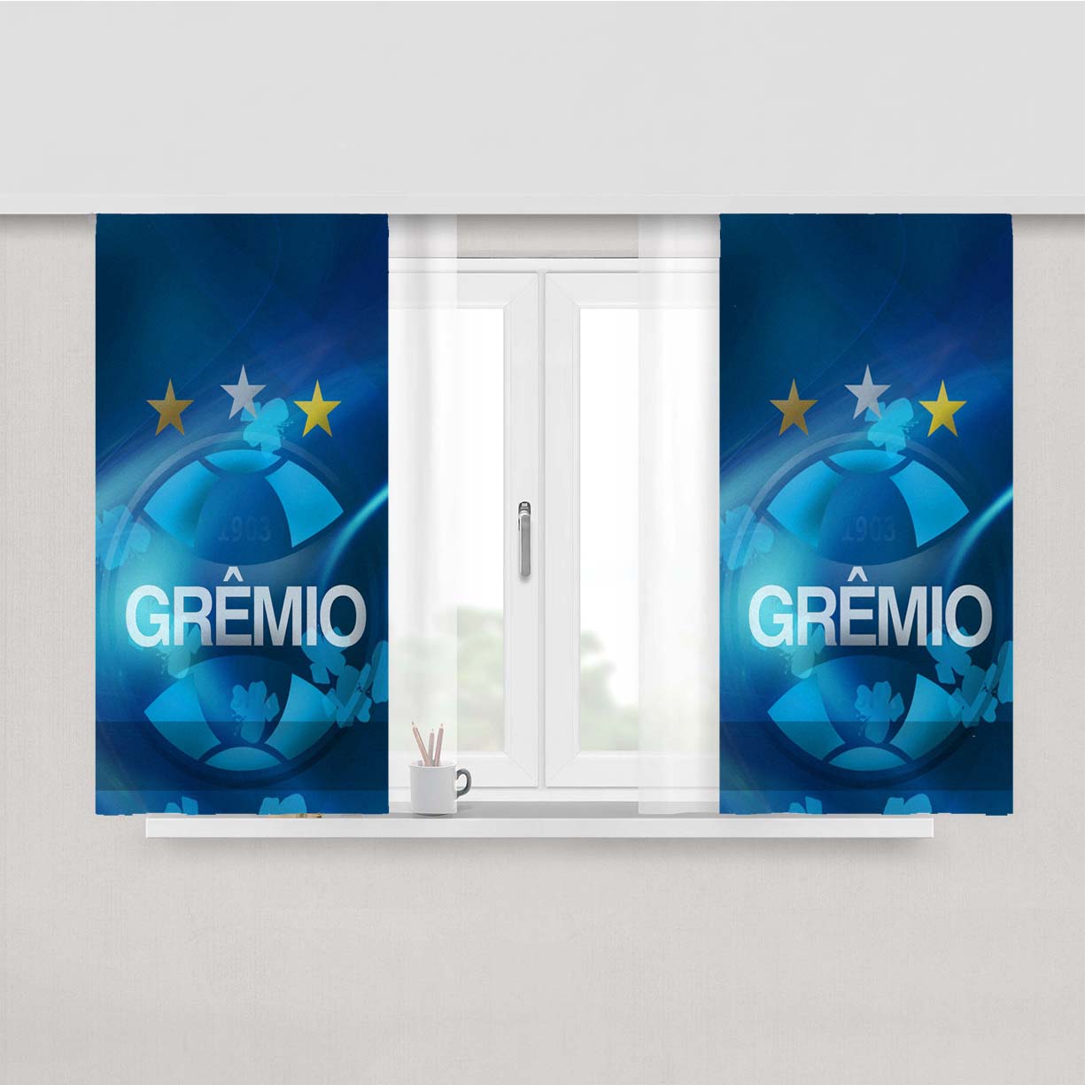 Sport Football Gremio Peach Skin Window Curtains