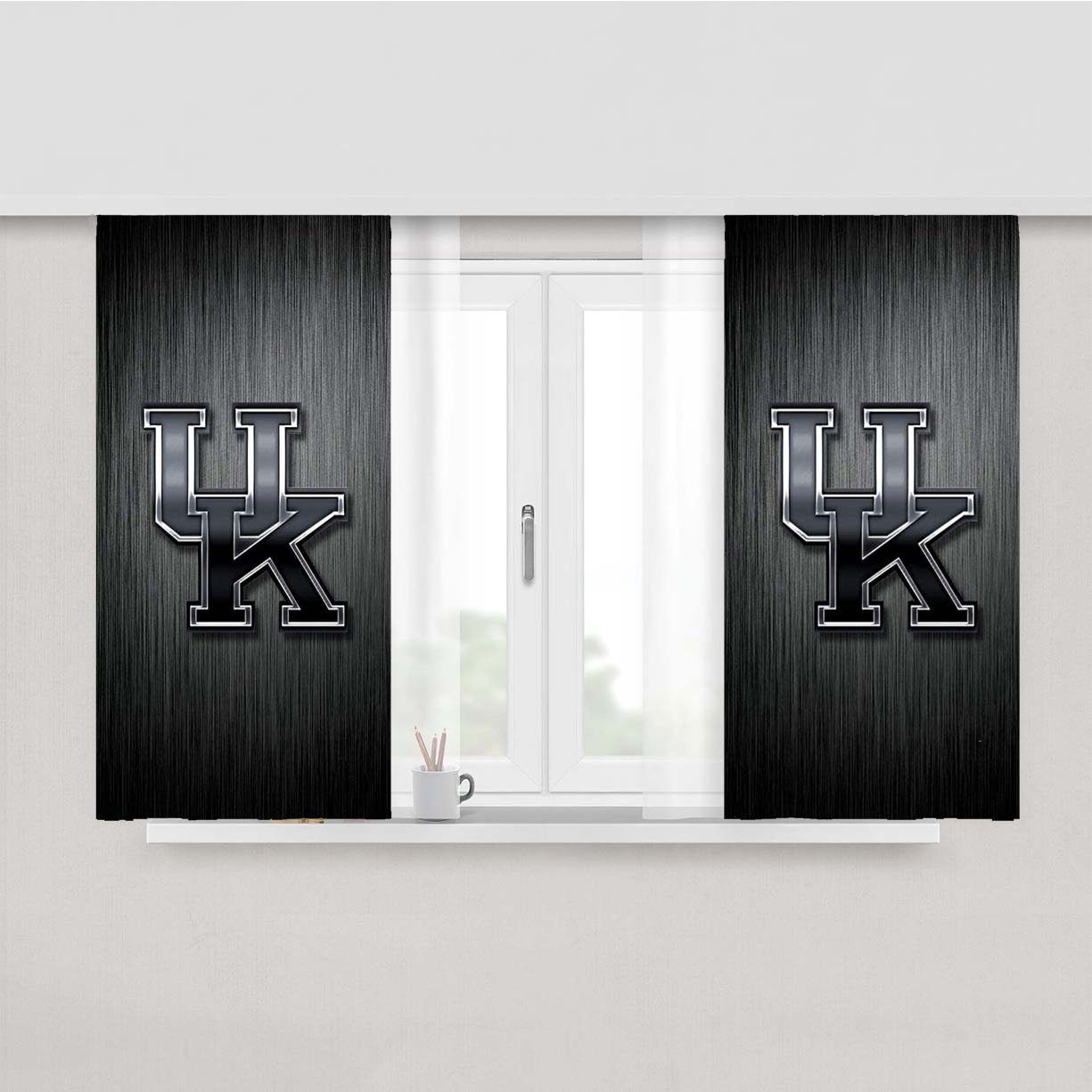 Sport Kentucky Wildcats Uk Metal Wallpaper Peach Skin Window Curtains