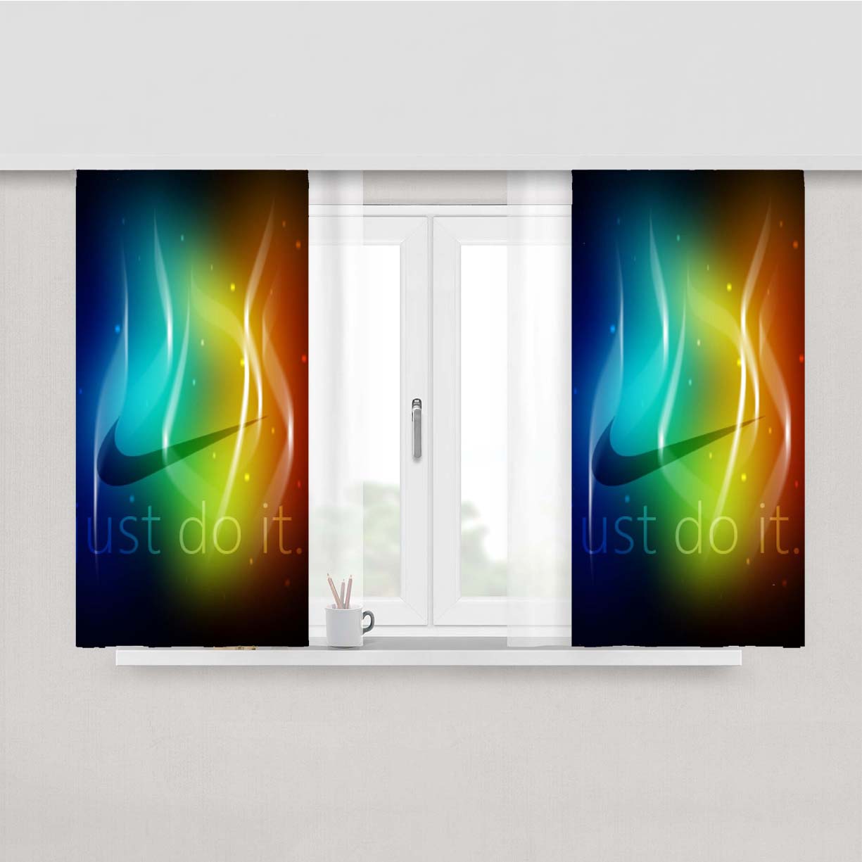 Sport Nebula Peach Skin Window Curtains