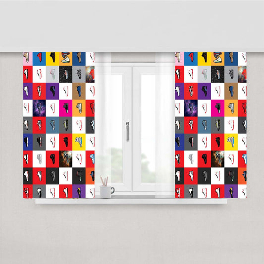 Sport Sneaker Visual Collection Peach Skin Window Curtains