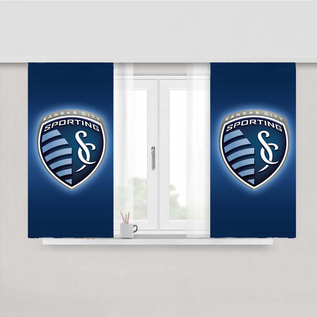 Sporting Kansas City Peach Skin Window Curtains